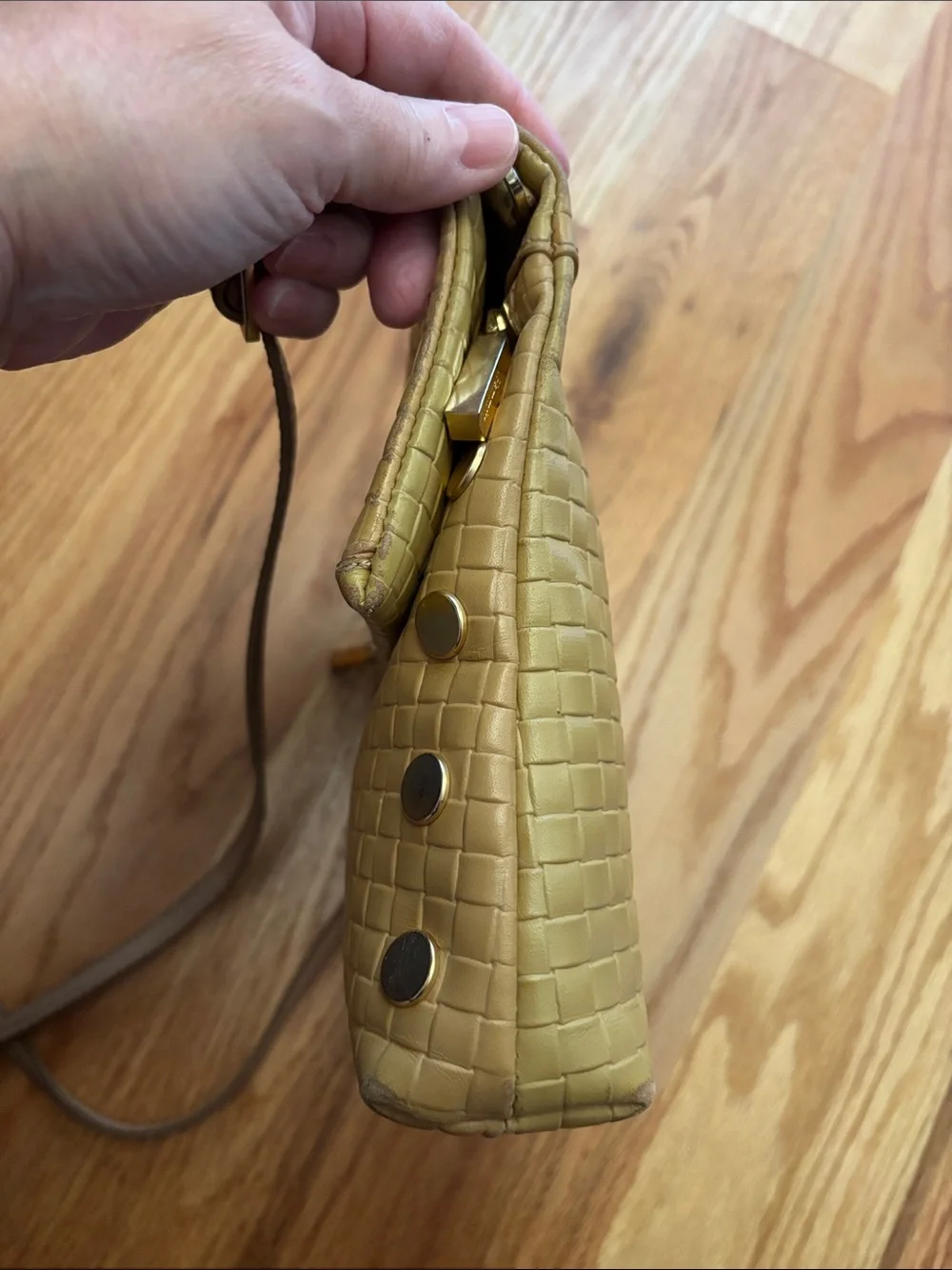 Hammitt VIP Medium Woven Leather Crossbody Bag Tan